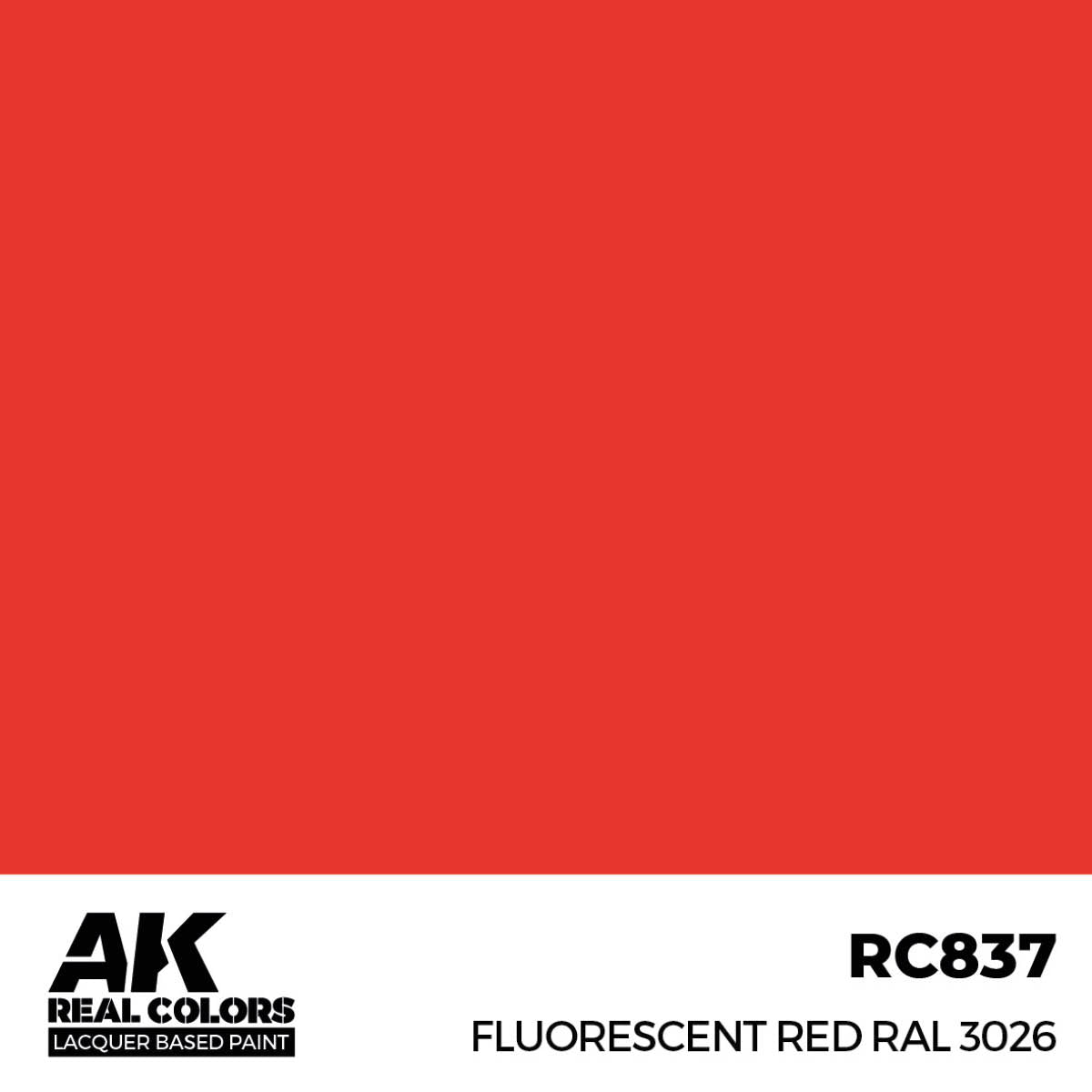 AK Real Colors Fluorescent Red RAL 3026 Lacquer Paint 17mL| Eugene
