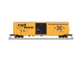 ACF(R) 50'6" Boxcar Railbox 32745 (yellow, black, Large Logo)