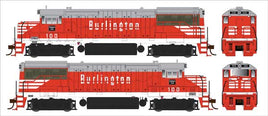 HO GE U25B Phase IIb Standard DC Chicago, Burlington & Quincy 103 (Chinese Red, gray, white)