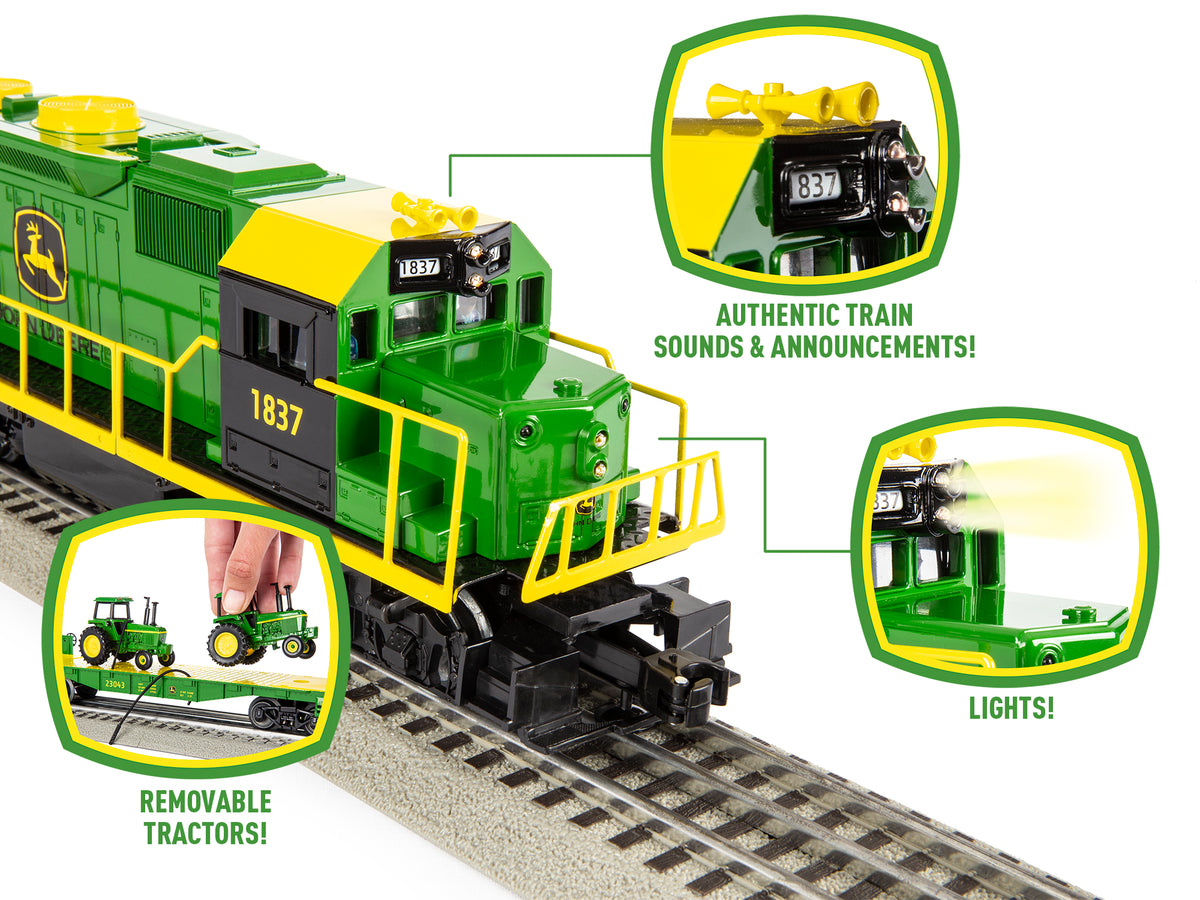 Lionel John Deere Train Miniature à Piles – Coffret Complet Prêt à Jouer Pour Petits Fermiers