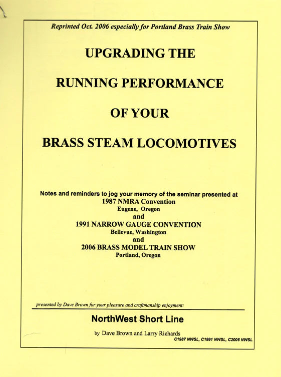 Upgrading the Running Performance of your Brass Steam Book