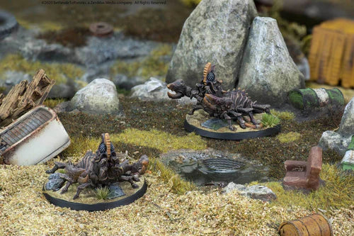 Fallout Wasteland Warfare: Mirelurk Hunter Miniaturen (unbemalt) – 2-teiliger Resin-Bausatz Mit Diorama-Base