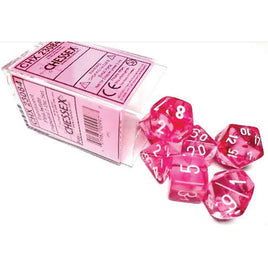 Translucent Polyhedral Pink/White 7-Die Set