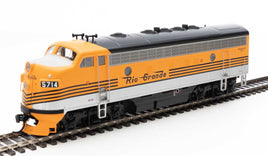 HO EMD F7 A-B Set - Standard DC -- Denver & Rio Grande Western(TM) #5714, 5713 (Grande Gold, silver, black)