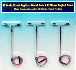 Metal Pole Street Lights with 2 Elbow Angled Arms