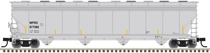 Wells Fargo Rail WFRX 8880102 (gray, black, yellow) ACF 5800 4-Bay Pla ...