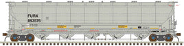 N First Union Rail 893518 (gray, yellow Conspicuity Marks) Trinity 5660 PD Covered Hopper