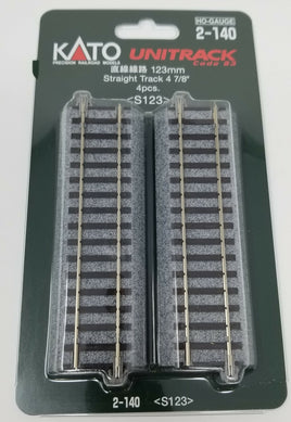 HO Scale Unitrack - Straight Sections -- 4-7/8" 123mm (4-pack)