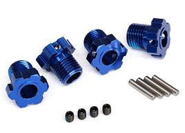 Wheel hubs, splined, 17mm (blue-anodized) (4) / 4x5 GS (4) / 3x14mm pin (4)
