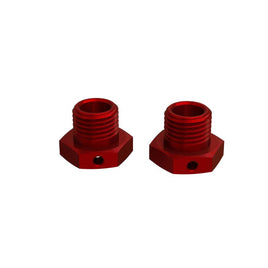 Aluminum Wheel Hex 17mm 14.6mm Thick Red (2-pack)