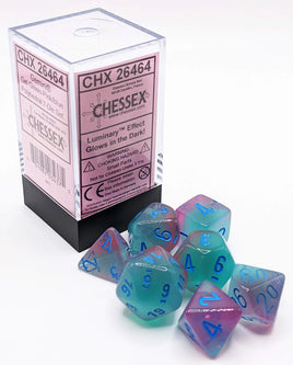 Gemini Polyhedral Green-Pink/Blue Luminary 7-Die Set