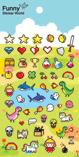 Video Game Party Flat Stickers
