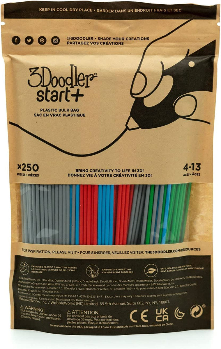 3Doodler Start 3D Printing Filament Refill Blister Pack (x75 Strands, Over  375 ft. of Extruded Plastic) - Color Pop