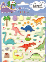 Nekoni Dinosaur Puffy Stickers