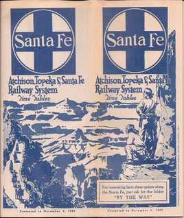 Santa Fe Timetable Reprint For November 5, 1939 F110539