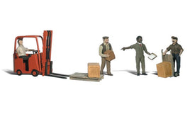 Workers with Forklift HO Scale