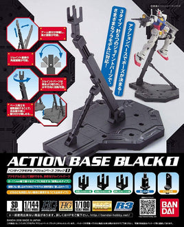 Black Action Base 1 (1/144th and 1/100th Scale) Model Stand