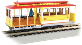 HO Cable Car with Grip Man Standard DC Powell & Mason Streets #15 (yellow, red)