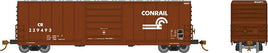 HO Evans X72A Boxcar - Ready to Run -- Conrail (Boxcar Red, Small Logo)