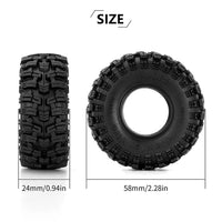 INJORA 1.0" Swamp Stomper Tires (58mm) (T1015) (4) INJYQT-1015