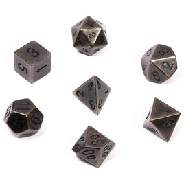 Chessex 7 Set Polyhedral Dice Solid Dark Metal  CHX27028