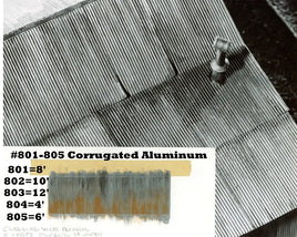 Campbell Scale Models 802 Corrugated Aluminum Sheets - .002 x 7-1/2" -- Scale Width: 10' 3m pkg(7), HO Scale