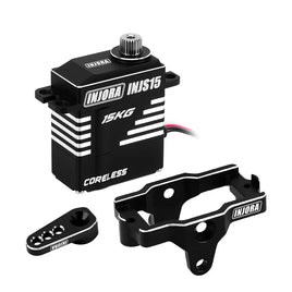 INJORA INJS15 Waterproof Coreless Servo with Mount & Horn for 1/18 TRX4M INJS15-4MBK