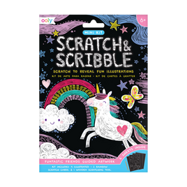 Ooly Scratch And Scribble Funtastic Friends Guided Artwork Mini Kit