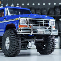 INJORA CNC Aluminum Front Rear Bumper with Dual Exhaust for 1/18 TRX4M High Trail F150 INJ4M-95FR