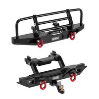 INJORA CNC Aluminum Front Rear Bumper with Lights for 1/18 TRX4M Defender (4M-88) INJ4M-88FR