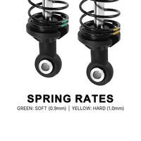 INJORA 4pcs 90mm DRX Dual-Rate Spring Oil Shocks for 1/10 SCX10 III CJ7 INJBZ-05BS-90