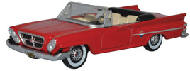 Oxford Diecast 1961 Chrysler 300 Convertible - Assembled -- Top Down (Mardi Gras Red)