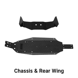 INJORA Carbon Fiber Chassis & Rear Wing for 1/24 Losi Micro-B INJLOS-21-27