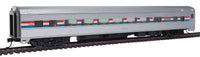 85' Budd Large-Window Coach Amtrak (Phase III; silver, Equal red, white, blue Stripes) W1030001
