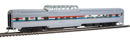 85' Budd Dome Coach Amtrak (Phase III; silver; Equal Red, White, Blue Stripes)