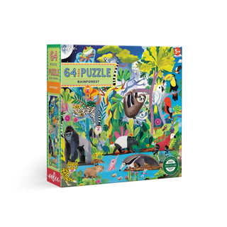eeBoo Rainforest 64 Piece Jigsaw Puzzle