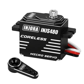 INJORA INJS480 Coreless Micro Servo with Mount & Horn for 1/24 Axial SCX24 INJS480A-BK
