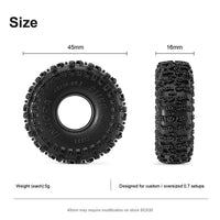 INJORA 0.7" 45*16mm Cling On Tires for 1/30 SCX30 (T7031) (4) INJT7031