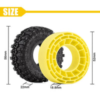 INJORA 1.0" 57*22mm Rock Terrain Tires & Silicone Rubber Inserts Combo (4) INJYQT-1005-1056YE