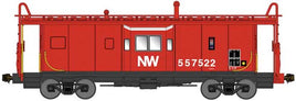 N International Car Bay Window Caboose Phase 3 - Ready to Run -- Norfolk & Western 557522 (red, white, black)