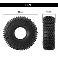 INJORA 0.7" 44*16mm XHX Pin Tires for 1/30 1/32 RC Crawlers (T7030) (4) INJT7030