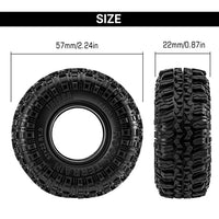 INJORA 1.0" 57*22mm Rock Terrain G2 Tires (T1005) (4) INJYQT-1005