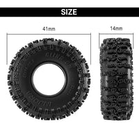INJORA 0.7" 41*14mm Cling On Tires for 1/30 SCX30 (T7020) (4) INJT7020