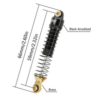 INJORA 59mm Long Threaded Oil Shocks with Brass End for 1/18 TRX4M Upgrade INJ4M-71BK-4