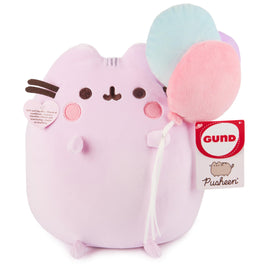 Gund Pusheen 15th Anniversary Pink Cat With Balloons 11 Inch Plush Figure
