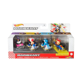 Hot Wheels Mario Kart 4 Pack Waluigi Toad Set
