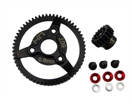 Hot Racing - Traxxas Steel Pinion and Spur Gear (18t/60t 32p)(Red)
