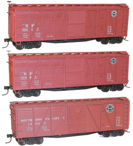 40' Wood Boxcar 3-Pack - Kit (Plastic) -- Southern Pacific