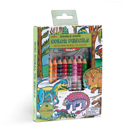 eeBoo Dinosaurs Double Sided Color Pencils And Mini Mural Craft Set