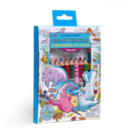 eeBoo Under The Sea Double Sided Color Pencils And Mini Mural Craft Set